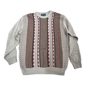 Vintage 80s/90s Peletti men’s crew neck sweater vertical stripes